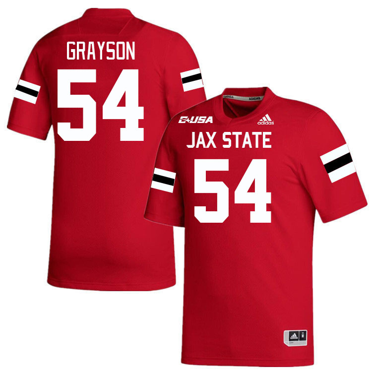 #54 Amare Grayson Jacksonville State Gamecocks College Football Jerseys Stitched-Red